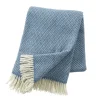 Plaid en laine Pulse, china blue (bleu)