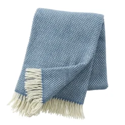 Plaid en laine Pulse, china blue (bleu)