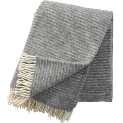 Plaid en laine Ralph, Gris clair
