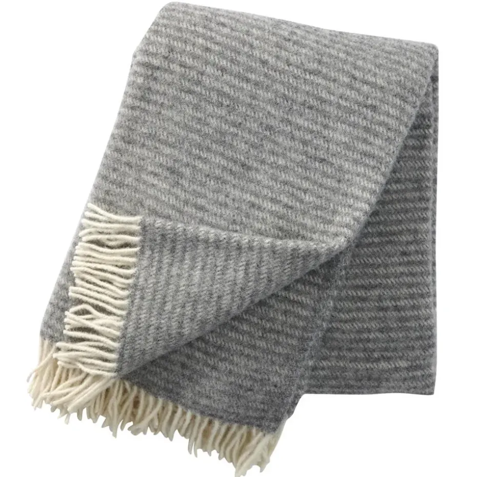Plaid en laine Ralph, Gris clair