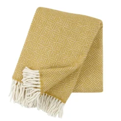 Plaid en laine Samba, jaune