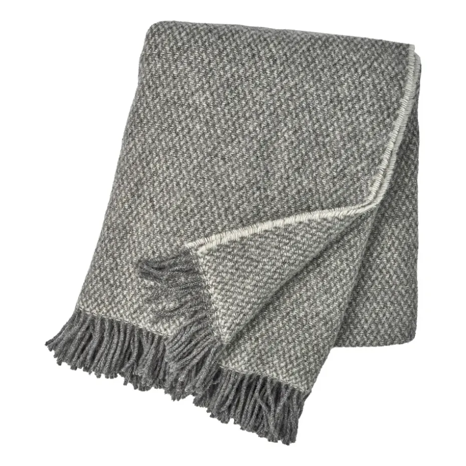 Plaid en laine Sandstone 130x180 cm, Gris