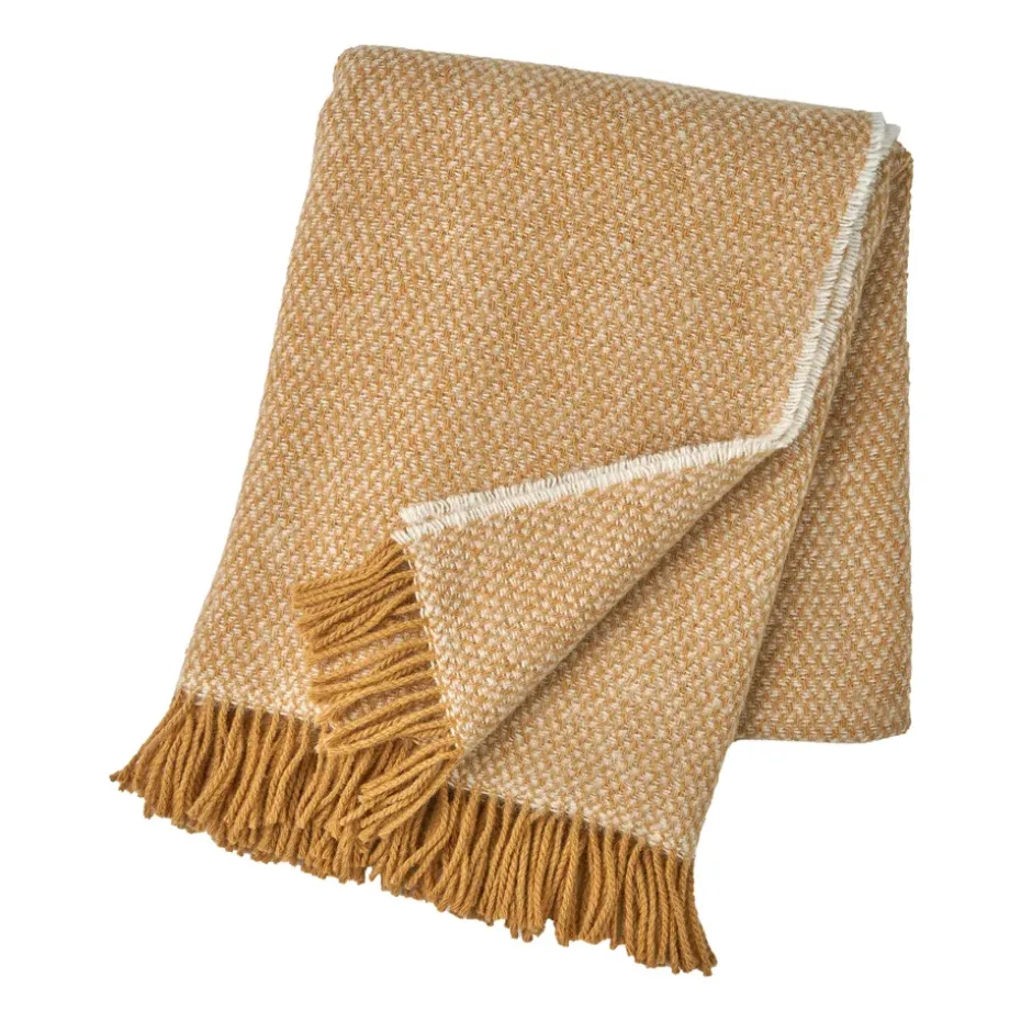 Plaid en laine Sandstone 130x180 cm, Mustard