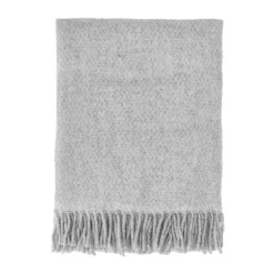 Plaid en laine Sandstone 130x180 cm, Gris clair
