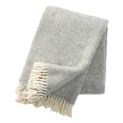 Plaid en laine Stella, gris clair