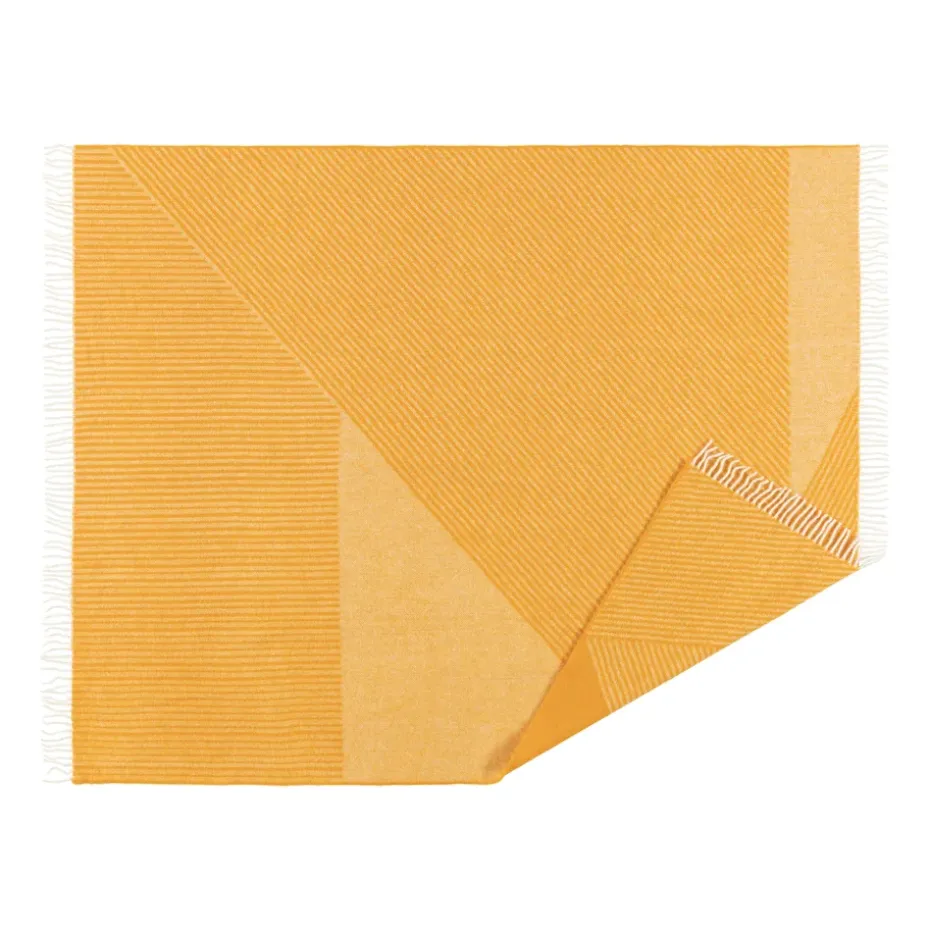Plaid en laine Stripes 130x185 cm, Jaune