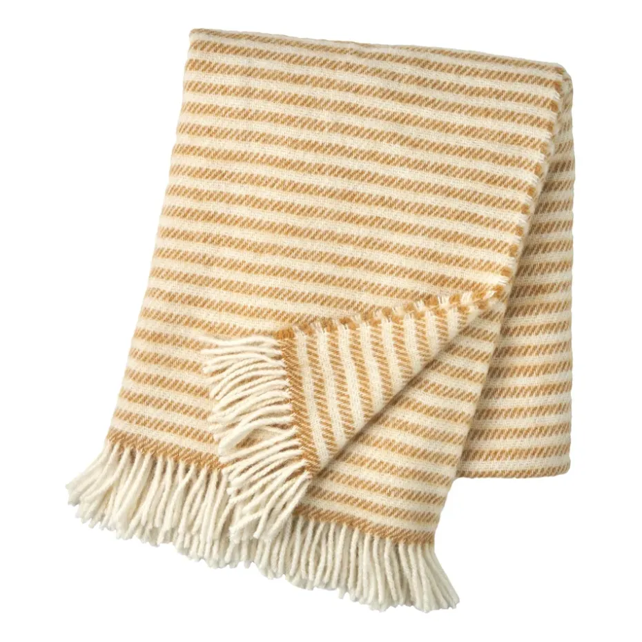 Plaid en laine Tidal 130x180 cm, Mustard