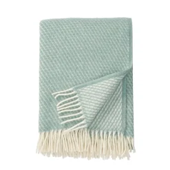 Plaid en laine Velvet, bleu clair