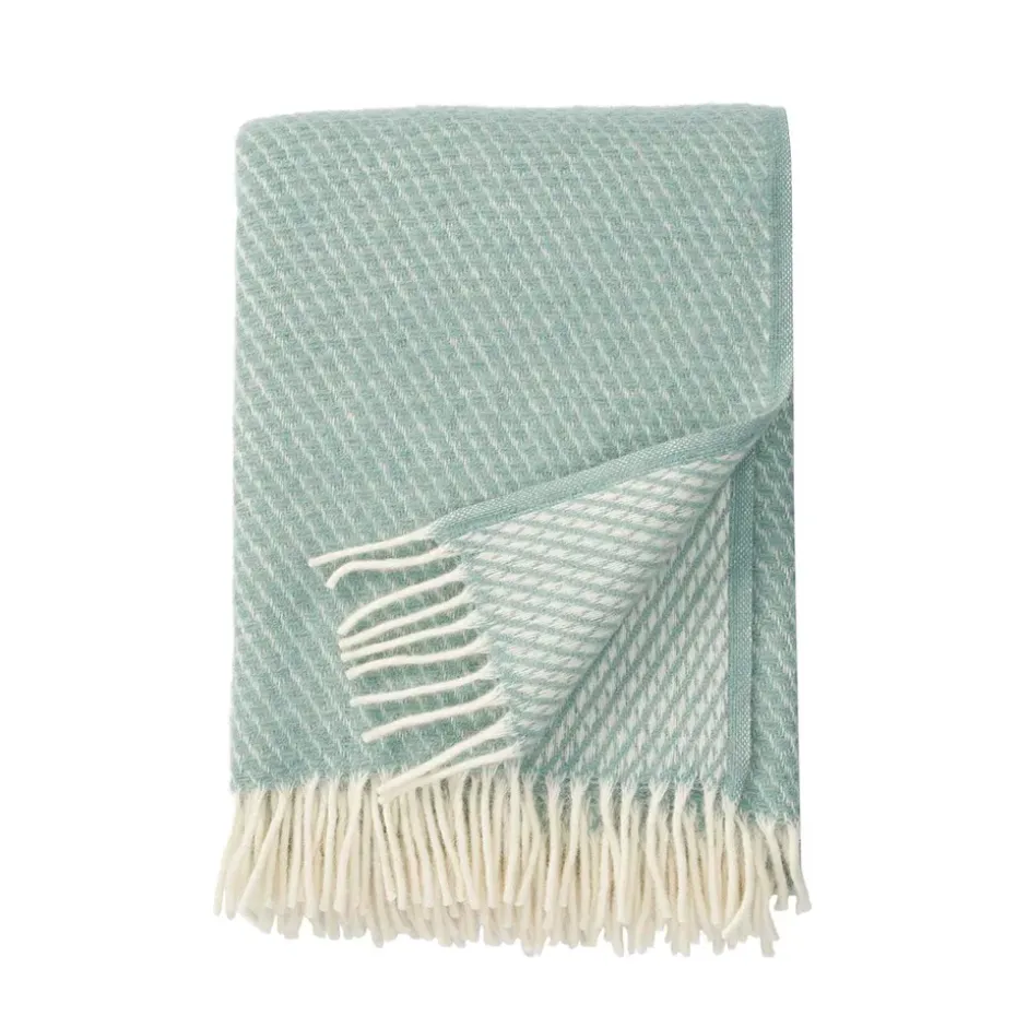 Plaid en laine Velvet, bleu clair