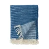 Plaid en laine Velvet, bleu pétrole