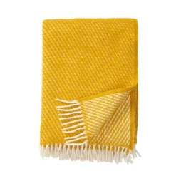 Plaid en laine Velvet, safran