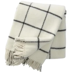 Plaid en laine Vinga, blanc