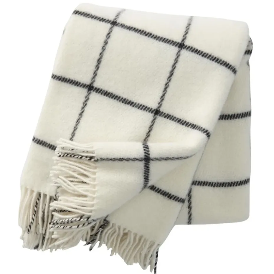 Plaid en laine Vinga, blanc