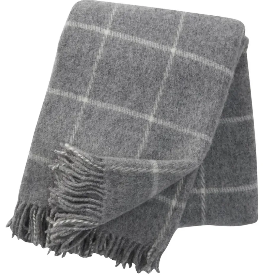 Plaid en laine Vinga, gris clair