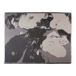 Plaid Floreo 130x170 cm, Blanc-gris