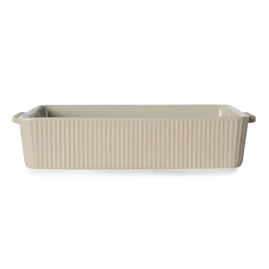 Plat à four Flora beige, 29,5x18,5 cm