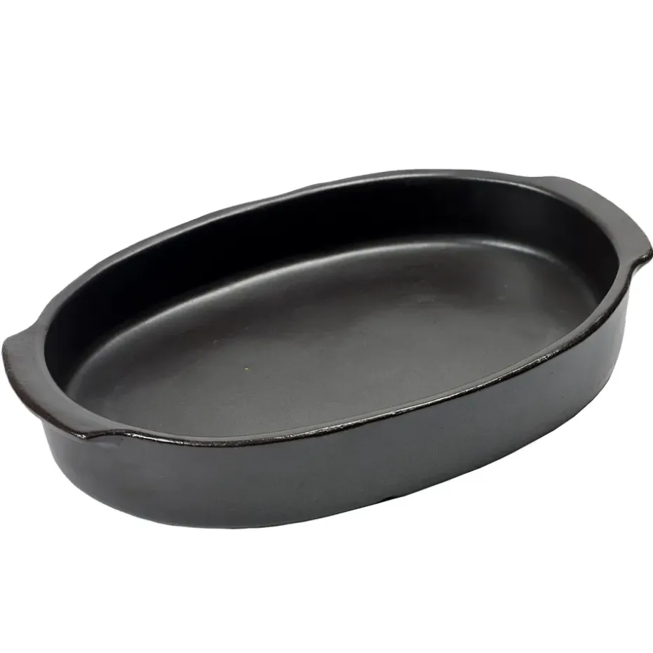 Plat à four Pure oval L, Black