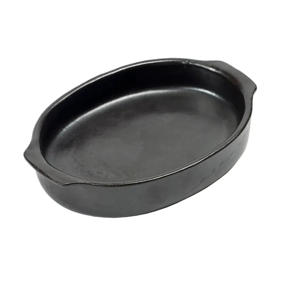 Plat à four Pure oval S, Black
