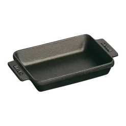 Plat à gratin rectangulaire Staub fonte 15x11 cm, Noir