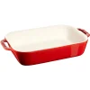 Plat de cuisson rectangulaire Staub 27 x 20 cm, rouge