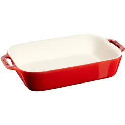 Plat de cuisson rectangulaire Staub 27 x 20 cm, rouge