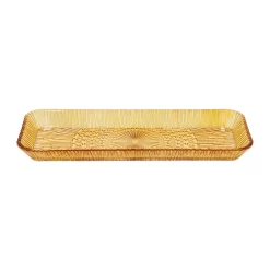 Plat de service Kusintha rectangulaire 14x38 cm, Amber