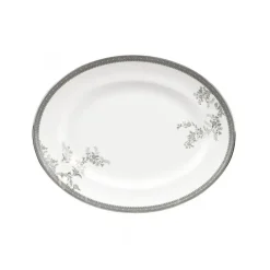 Plat de service ovale Vera Wang Lace Platinum, 35 cm