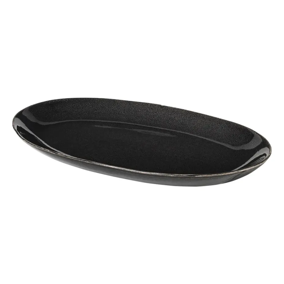Plat oval Nordic Coal, 17x30 cm
