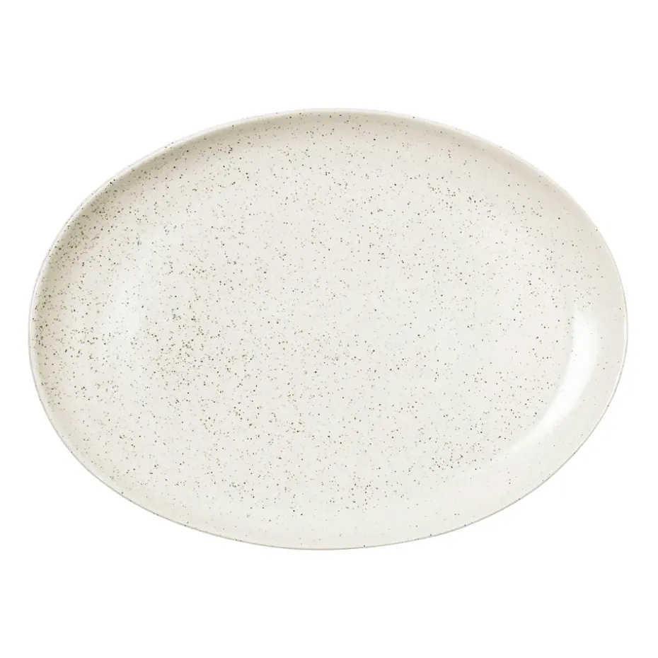 Plat oval Nordic Vanilla 35,5 cm, Cream with grains