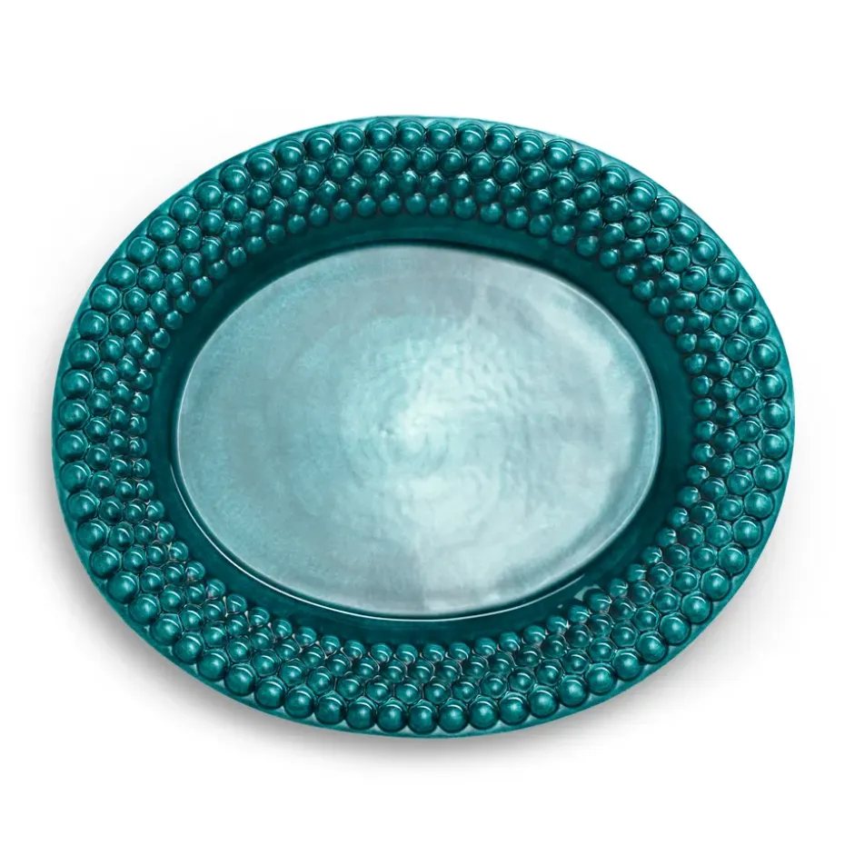 Plat ovale Bubbles 35 cm, Océan