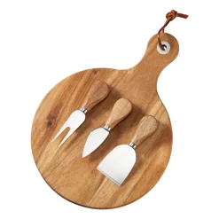 Plateau à fromage acacia Oline 4 Pièces, Ø23 cm