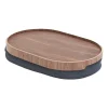 Plateau avec coussin Bosign curveline medium 26x39 cm, Noyer