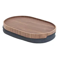 Plateau avec coussin Bosign curveline medium 26x39 cm, Noyer