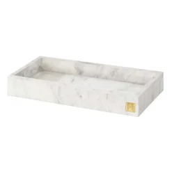 Plateau avec rebord Hilke Collection 30x15 cm, Marbre blanc