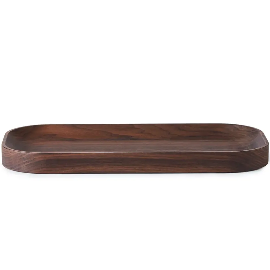 Plateau Carved Wood oval, Noyer