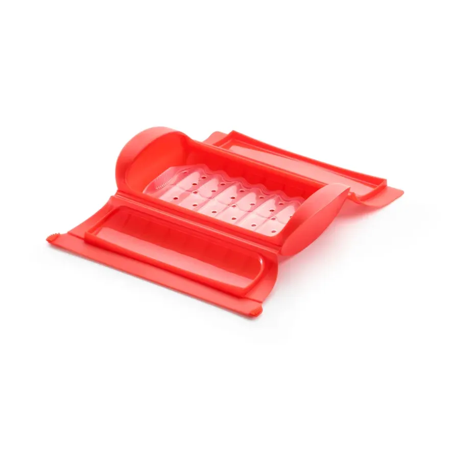 Plateau cuiseur vapeur micro-ondes Lékué 1-2 portions, Rouge