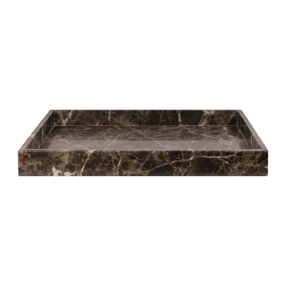 Plateau de décoration Marble large 30x40 cm, Brown
