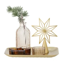 Plateau Sanga avec objets décoratifs, 6 pièces, Or