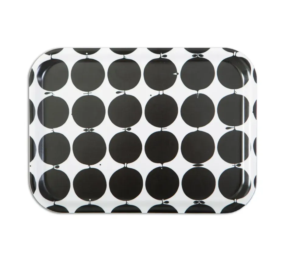 Plateau Tallyho 36x28 cm, Noir-blanc
