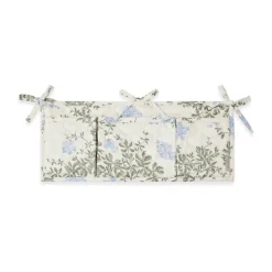 Poche de lit matelassée en satin Plumbago, 43x18cm