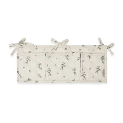 Poche de lit matelassée en satin Bluebell, 18x43 cm