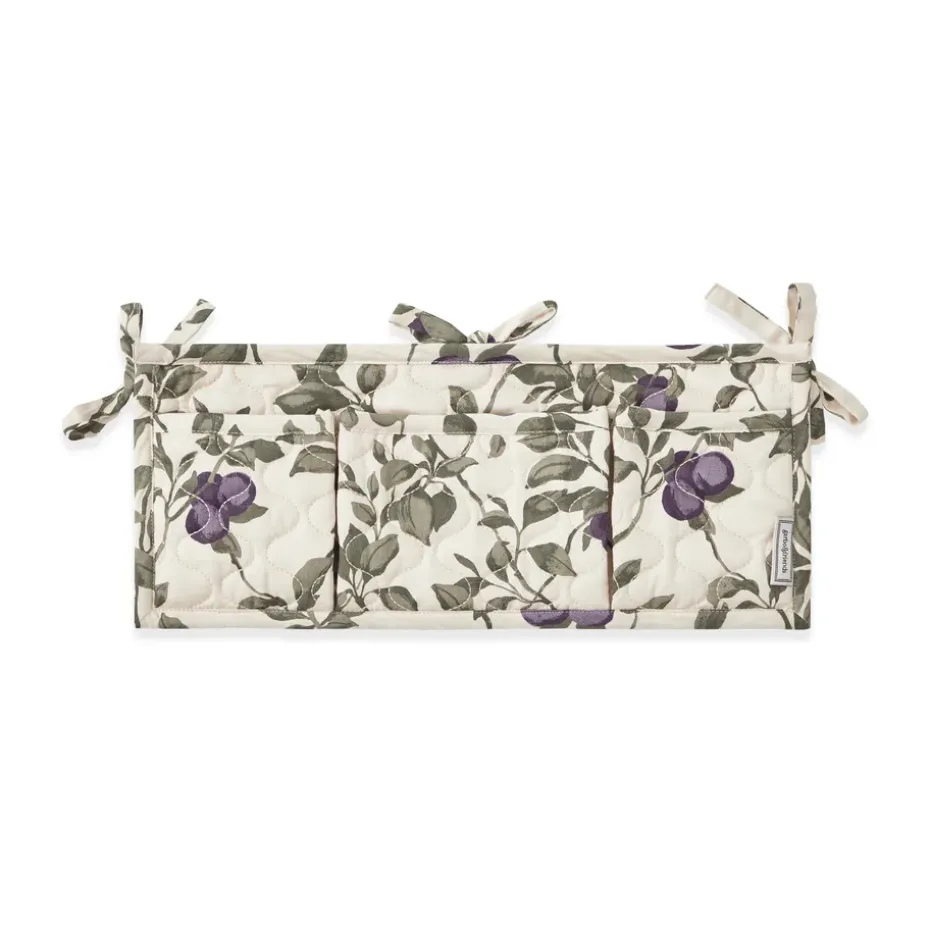 Poche de lit Plum matelassée en satin, 43x18cm
