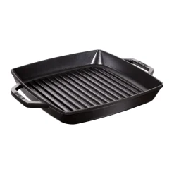 Poêle à griller Pure Staub fonte carrée noire, 28 cm