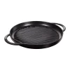 Poêle à griller Pure Staub fonte ronde noire, Ø30 cm