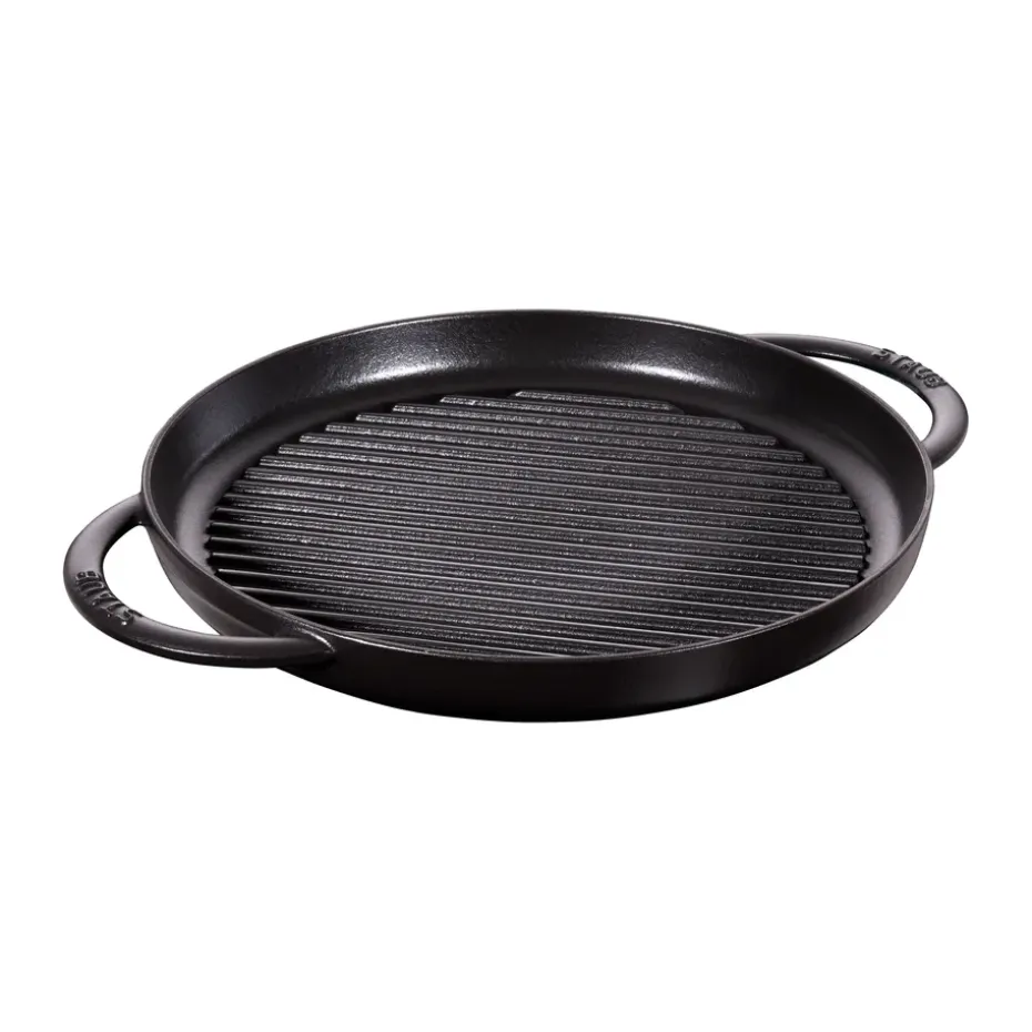 Poêle à griller Pure Staub fonte ronde noire, Ø30 cm
