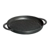 Poêle à griller Pure Staub fonte ronde noire, Ø26 cm