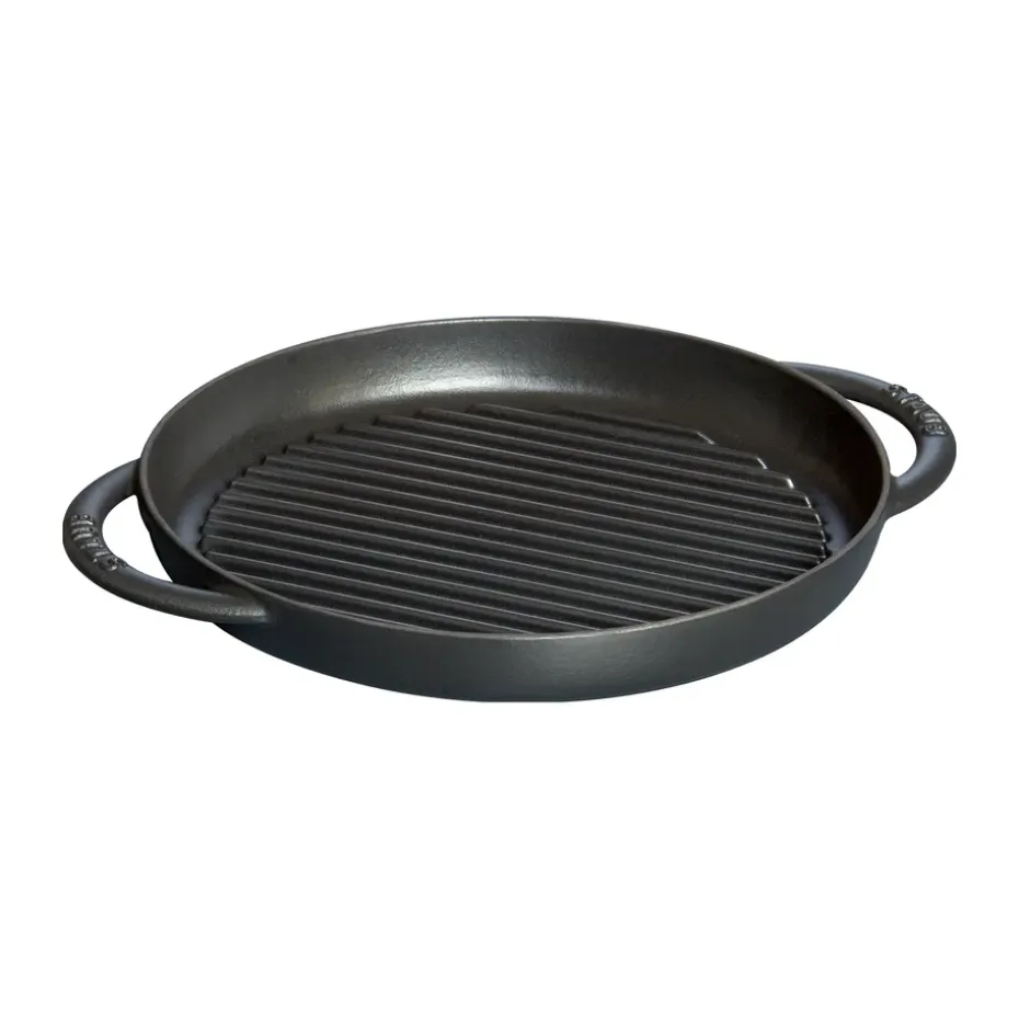 Poêle à griller Pure Staub fonte ronde noire, Ø26 cm