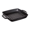 Poêle à griller Pure Staub fonte carrée noire, 23 cm