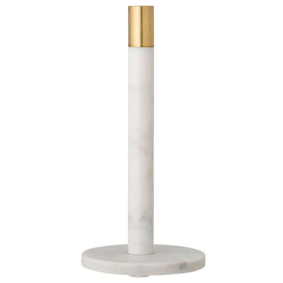 Porte rouleau essuie-tout Emira Marbre 32 cm, Blanc