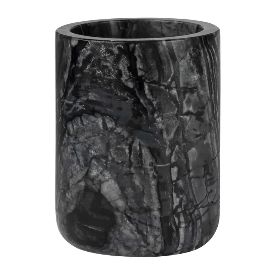 Porte-brosse à dents Marble 10 cm, Noir-gris